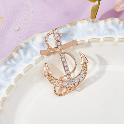 6Pcs Anchor Alloy Rhinestone Lapel Pins for Backpack Clothes&nbsp;JEWB-FH0002-73KCG