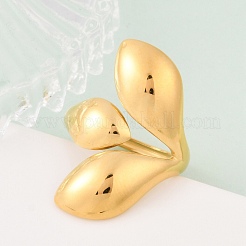 Teardrop 304 Stainless Steel Open Cuff Rings&nbsp;RJEW-R018-01G-03