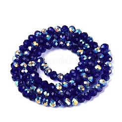 AB Color Plated Transparent Glass Rondelle Beads Strands&nbsp;EGLA-T029-4mm-10R