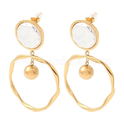 304 Stainless Steel Dangle Stud Earrings&nbsp;EJEW-A158-08B-G
