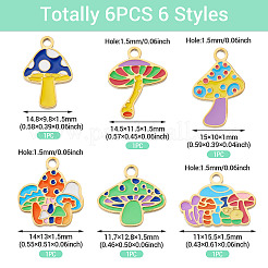 6Pcs 6 Styles 304 Stainless Steel Enamel Pendants&nbsp;STAS-TA0003-34