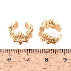 Brass Micro Pave Clear Cubic Zirconia Cuff Earrings&nbsp;EJEW-T047-63G