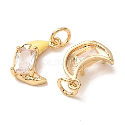 Brass Pave Clear Cubic Zirconia with Enamel Charms&nbsp;CU-K002-47G-M