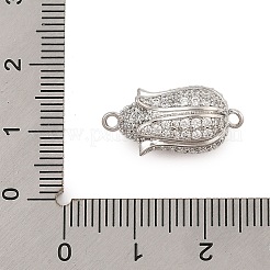 Brass Micro Pave Clear Cubic Zirconia Magnetic Clasps&nbsp;KK-L223-023P