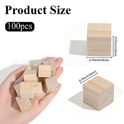 100Pcs Unfinished Pine Woods Block&nbsp;DJEW-SP0001-51