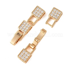 SHEGRACE Brass Micro Pave Clear Cubic Zirconia Fold Over Claps&nbsp;XGRQ5K725-844G
