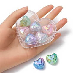 8Pcs 4 Colors Transparent Crackle Acrylic Beads&nbsp;OACR-YW0001-33
