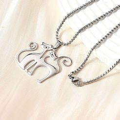 304 Stainless Steel Pendant Necklaces&nbsp;NJEW-P329-02P