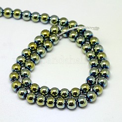 Electroplate Non-magnetic Synthetic Hematite Beads Strands&nbsp;G-J169A-6mm-06