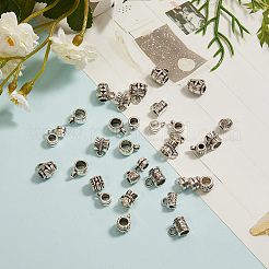 100Pcs 10 Style Tibetan Style Alloy Tube Bails&nbsp;TIBE-CJ0001-11