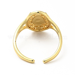Brass Oval with Jesus Open Cuff Ring&nbsp;RJEW-A008-06G