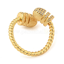 Brass Micro Pave Cubic Zirconia Open Finger Ring&nbsp;RJEW-C069-07G