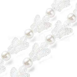 Acrylic Butterfly Pearl Beaded Mobile Straps&nbsp;HJEW-YW0001-01