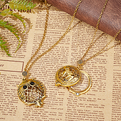 2Pcs 2 Styles Magnifying Glass Magnetic Locket Pendant Necklaces&nbsp;NJEW-CP0001-02