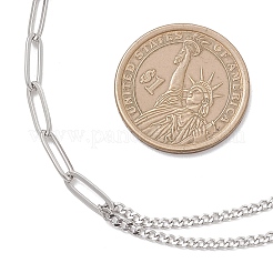 Modern Style 304 Stainless Steel Paperclip & Twisted Mixed Chain Necklaces&nbsp;NJEW-JN05853