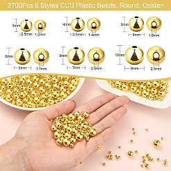 2700Pcs 6 Styles CCB Plastic Beads&nbsp;KY-CJ0001-57