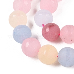 Frosted Natural White Jade Beads Strands&nbsp;G-T138-10mm-209A