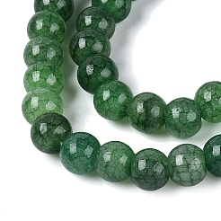 Ombre Effect Dyed Crackle Glass Beads Strands&nbsp;GLAA-Q106-01A-B11