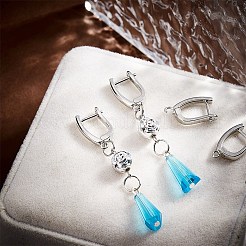 Brass Hoop Earring Findings with Latch Back Closure&nbsp;ZIRC-F052-29P