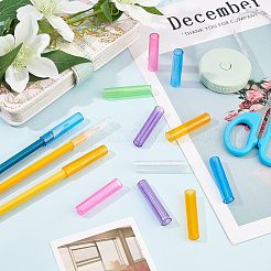 96Pcs 6 Colors Transparent Plastic Pencil Cap&nbsp;AJEW-CA0003-04