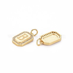 Brass Micro Pave Clear Cubic Zirconia Pendants&nbsp;KK-S356-767B