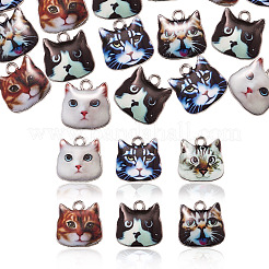 60Pcs 6 Colors Zinc Alloy Enamel Pendants&nbsp;ENAM-CJ0001-77
