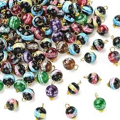 100Pcs Baking Paint Imitation Jade Glass Pendants&nbsp;PALLOY-CJ00195