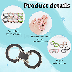 4 Sets 4 Colors Alloy Epoxy Resin Double-Ring Adjustment Suspension Clasps&nbsp;FIND-WR0007-51