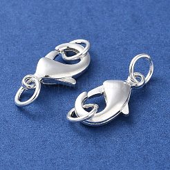 Rack Plating Brass Lobster Claw Clasps&nbsp;KK-F090-26S-02