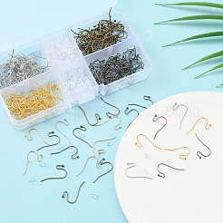 240Pcs 4 Colors Brass Earring Hooks&nbsp;DIY-YW0005-43