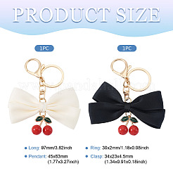 2Pcs 2 Colors Polyester & Alloy & Plastic Keychains&nbsp;KEYC-TA0001-50