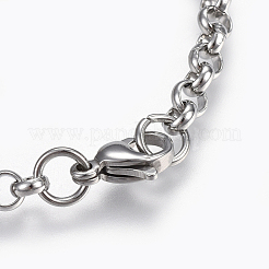 Non-Tarnish 304 Stainless Steel Rolo Chain Necklaces&nbsp;NJEW-F242-12P-C