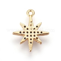 Brass Cubic Zirconia Charms&nbsp;KK-O119-07G
