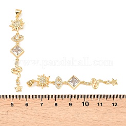 Brass Clear Cubic Zirconia Pendants&nbsp;KK-C166-06G