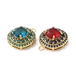 Brass with K9 Glass & Rhinestone Pendants&nbsp;KK-C024-26KCG