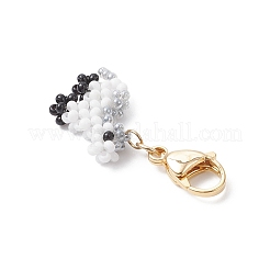 Handmade Glass Seed Beaded Pony Shape Pendants Decorations&nbsp;HJEW-MZ00365