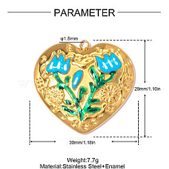 304 Stainless Steel Enamel Pendants&nbsp;STAS-OY014-04G