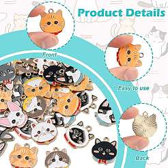 48Pcs 8 Styles Alloy Enamel Pendants&nbsp;FIND-FS0005-30