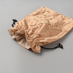 Linen Embroidery Flower Storage Bags&nbsp;ABAG-WH0045-14D