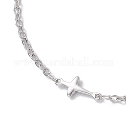304 Stainless Steel Cross Link Bracelets for Women&nbsp;BJEW-JB12360-01