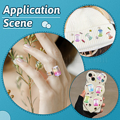 45pcs 9 styles Gradient Color Transparent Resin Cabochons&nbsp;RESI-TA0003-11