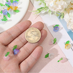 100Pcs 10 Colors Glass Flower of Life Charms&nbsp;FIND-CA0009-01