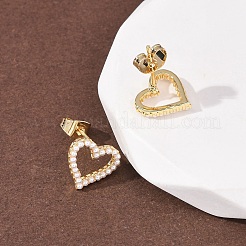 Hollow Heart Brass Stud Earrings&nbsp;EJEW-A152-04A-G