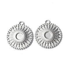 Tarnish Resistant 304 Stainless Steel Pendant Cabochon Settings&nbsp;STAS-C066-13P
