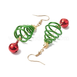 Aluminum Wire Wrapped Christmas Tree Dangle Earrings&nbsp;EJEW-JE05829-01