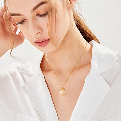 DIY Brass Heart Locket Pendant Necklaces Making Kits&nbsp;NJEW-HY0001-06