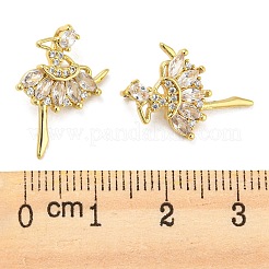 Rack Plating Brass Cubic Zirconia Pendants&nbsp;KK-M258-06G-01