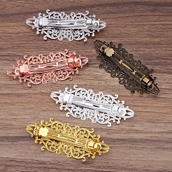 Vintage Hair Accessories Iron Hair Barrette Findings&nbsp;OHAR-PW0001-035AB