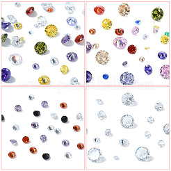 40Pcs 4 Colors Cubic Zirconia Cabochons&nbsp;ZIRC-YW0001-20C