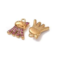 304 Stainless Steel Rhinestone Pendants&nbsp;STAS-L318-21G